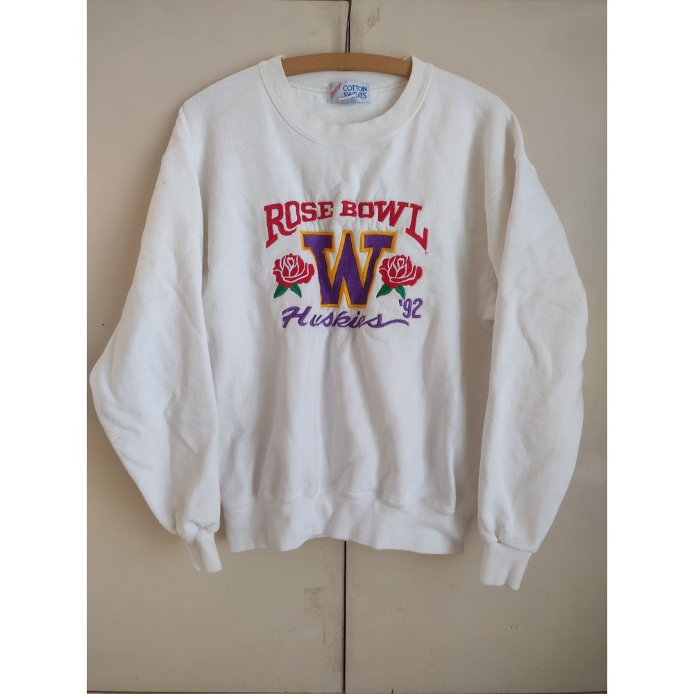 Vtg 92 Rose Bowl Washington Huskies Crewneck Sweatshirt UOW Sz M Embroidered 90s